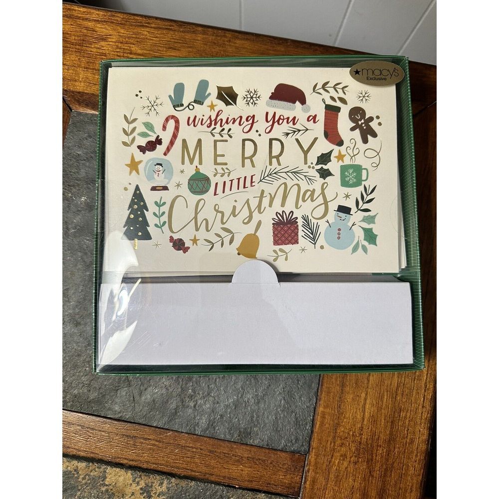 New Wishing You A Merry Little Christmas 16-Count Cards with Envelopes Macys